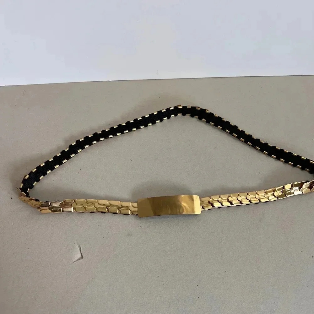 Vintage Women's Unbranded Belt, Gold, 30 inches